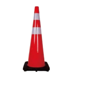 CONO VIAL EN PVC FLEXIBLE BASE NEGRA 90 CMS