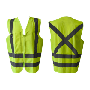 CHALECO VERDE FLOURESCENTE CON CINTA REFLECTIVAS STEELRPO