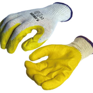 GUANTE BY EN HILAZA BLANCA RECUBIERTO EN LATEX AMARILLO - Comfort Rec